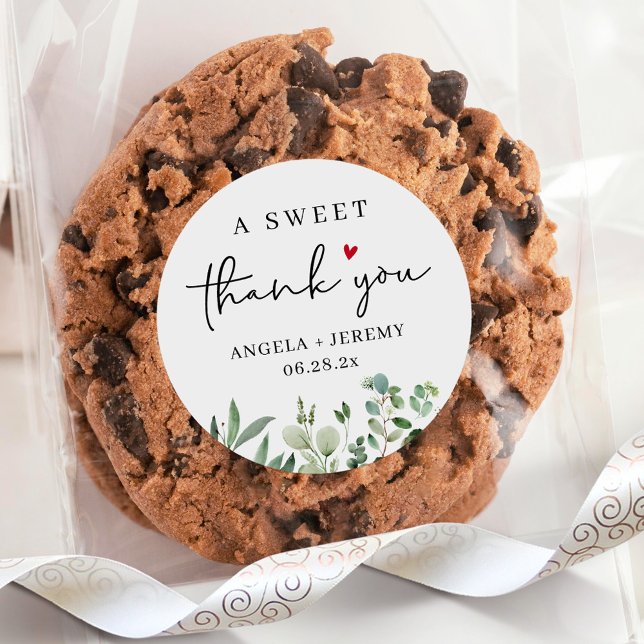 Sticker Rond Eucalyptus Un Merci doux Favor (Créateur téléchargé)