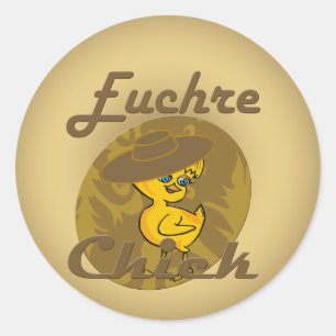 Sticker Rond Euchre chick #6
