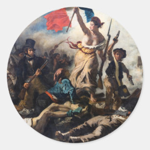 Sticker Rond Eugene Delacroix - La Liberté guidant le peuple