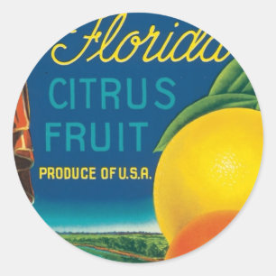 Sticker Rond Eureka Florida Citrus