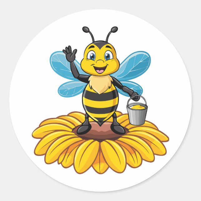 Sticker Rond European honey bee (Devant)