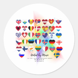 Sticker Rond Eurovision Songcontest 2024 T-shirt Unisex Sweden