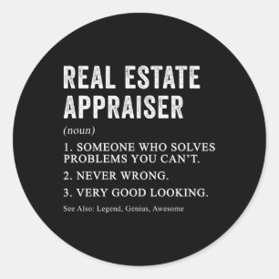 Sticker Rond Évaluation des biens immobiliers Définition Évalua