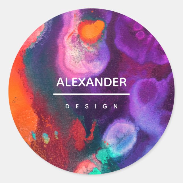 Sticker Rond Éveil des couleurs | Conception d'expression abstr (Devant)