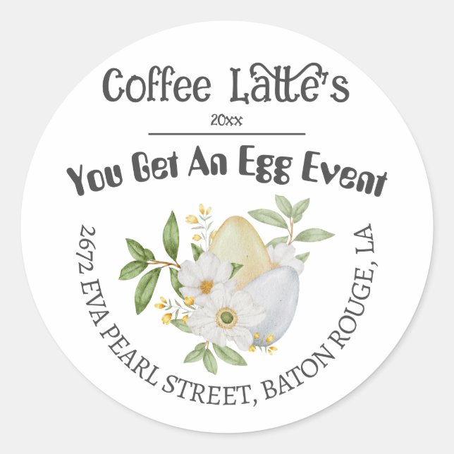 Sticker Rond Evénement de Pâques Style Little Egg (Devant)