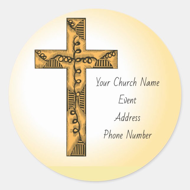 Sticker Rond Événement d'église personnalisée (Devant)