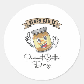 Sticker Rond Every day is peanut butter day