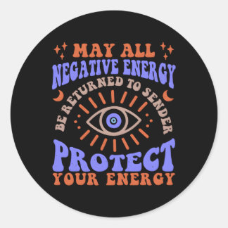 Sticker Rond Evil Eye Protège Votre Énergie Préppy Salem S