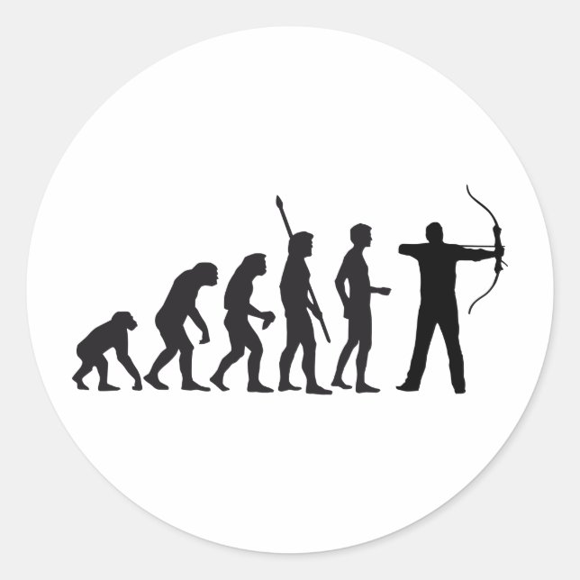 Sticker Rond evolution bow arrow (Devant)