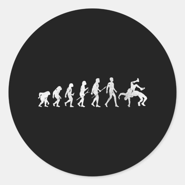 Sticker Rond Évolution cool De La Lutte Humaine L'Art Martial (Devant)