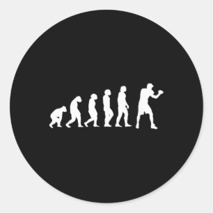 Sticker Rond Évolution de boxe kickboxing Combat de boxe Boxeur