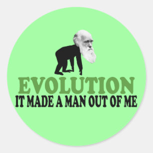 Sticker Rond Évolution de Darwin
