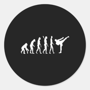 Sticker Rond Évolution de kickboxing Karaté Arti Taekwondo Judo
