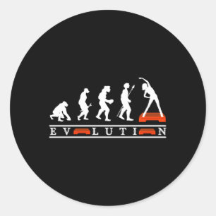 Sticker Rond Évolution De L'Aérobic Avec L'Étape De L'Évolution