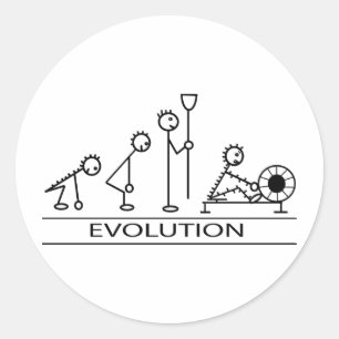 Sticker Rond Évolution de l'homme avec l'aviron
