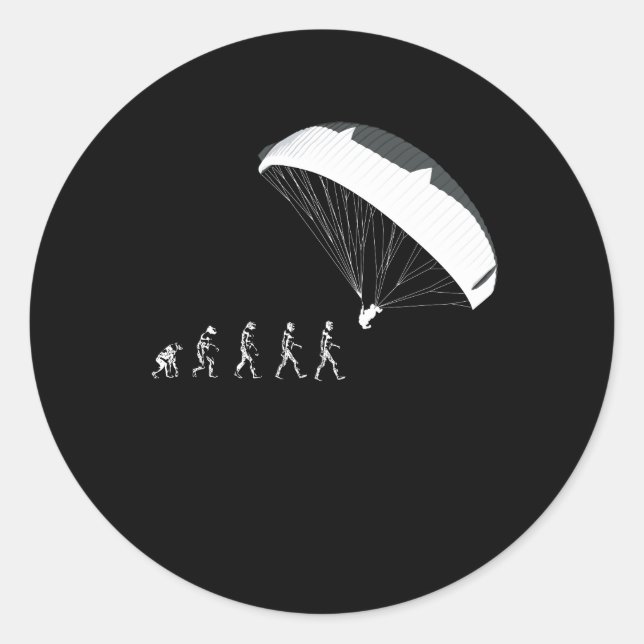 Sticker Rond Évolution de Parachutes (Devant)