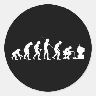 Sticker Rond Évolution des jeux vidéo Joueur de jeu