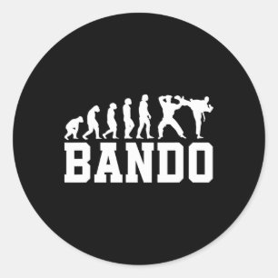 Sticker Rond Évolution drôle de Ndo de boxe birmane