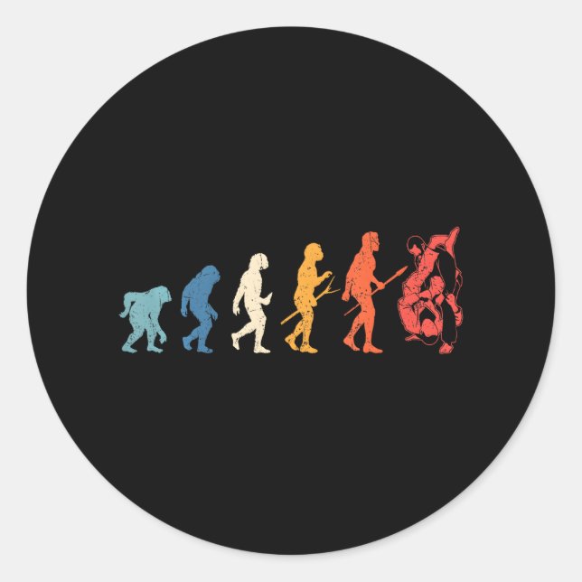 Sticker Rond Évolution Du Judo Arts Martiaux Lover Judoka (Devant)