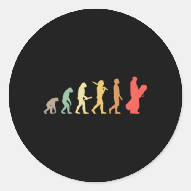 Sticker Rond Evolution du snowboard pour les snowboarders (Devant)