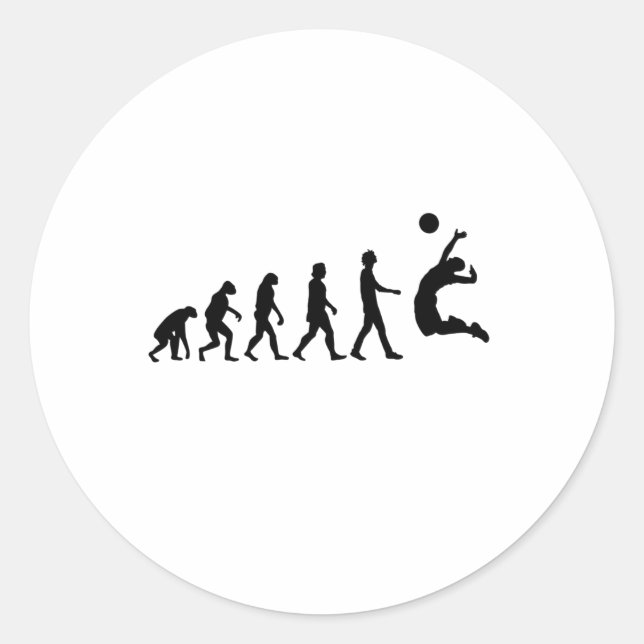 Sticker Rond Évolution du volley-ball (Devant)