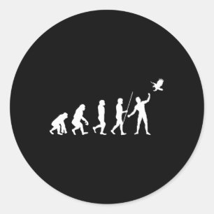 Sticker Rond Évolution Falconer Falconer Falconry Falconry Chas
