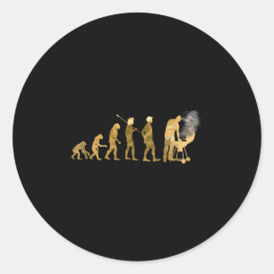 Sticker Rond Évolution Grill Master Bbq Funny Grilling Famai
