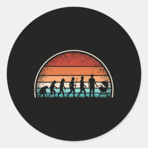 Sticker Rond Evolution Grilling Funny Barbecue Retro Grill Rbec