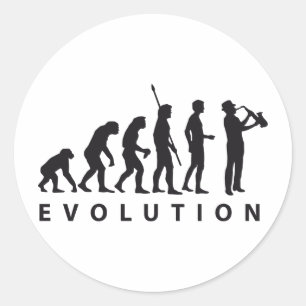 Sticker Rond evolution saxophone