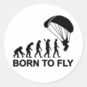 Sticker Rond Evolution Skydiving né à voler
