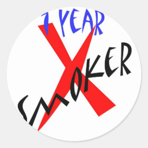 Sticker Rond Ex-fumeur de rouge de 1 an