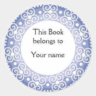 Sticker Rond Ex-libris personnalisés : : Remous et points