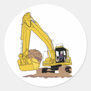 Sticker Rond Excavateur