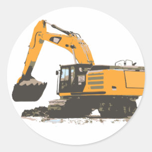 Sticker Rond Excavatrice énorme de saleté