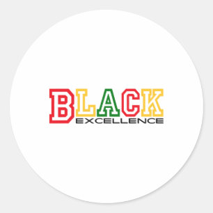 Sticker Rond Excellence Noire Mois de l'Histoire des Noirs Afro