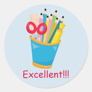 Sticker Rond Excellent enseignants Récompenses fournitures scol