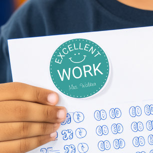 Sticker Rond Excellent Travail Enseignants Personnalisés