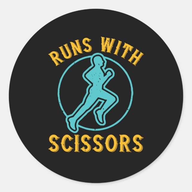 Sticker Rond Exécution - Fonctionne avec ciseaux (Devant)