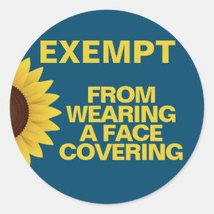 Sticker Rond Exonérer Des Couvertures Visage Tournesol Classiqu