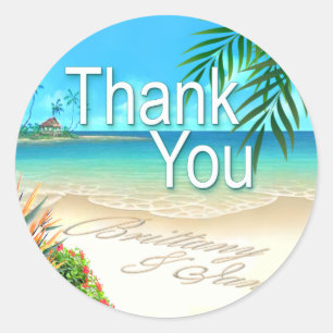 Sticker Rond Exotic Beach (demandez-moi de mettre vos noms dans