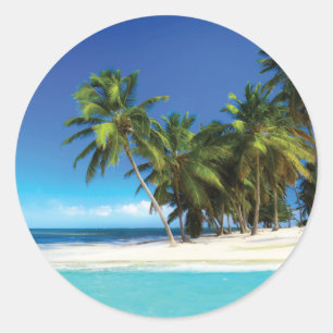 Sticker Rond Exotic beach throw pillow