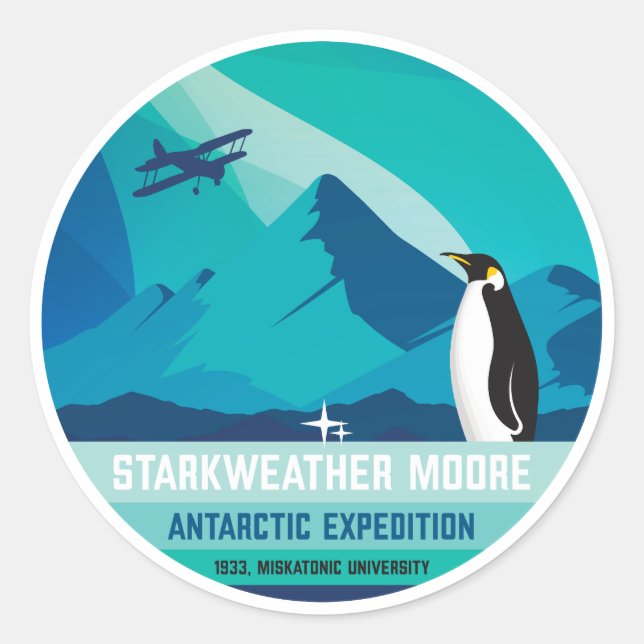 Sticker Rond Expédition Antarctique Starkweather-Moore (Devant)