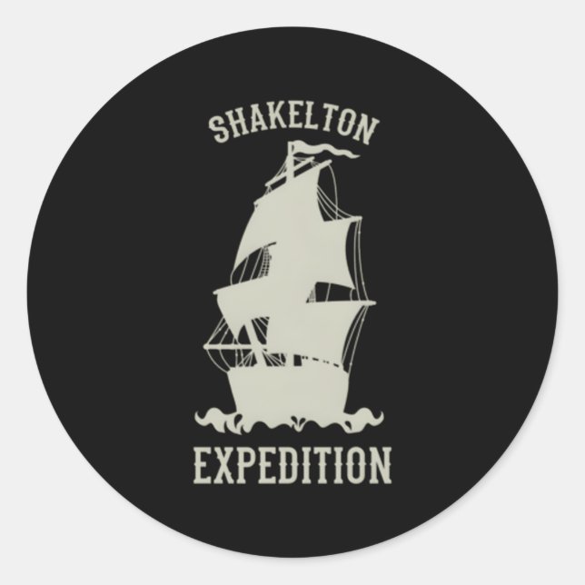 Sticker Rond Expédition Shackleton En Antarctique (Devant)