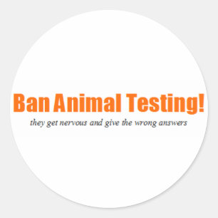 Sticker Rond Expérimentation animale d'interdiction ! Parodie