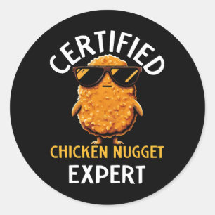 Sticker Rond Expert certifié en nugget de poulet