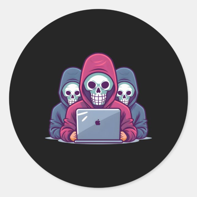 Sticker Rond Expert En Cybersécurité Pour Hacker Et Cyber W (Devant)