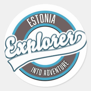 Sticker Rond Explorateur d'Estonie dans l'aventure 