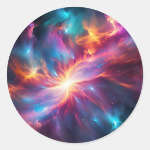 Sticker Rond Explosion de nébuleuse
