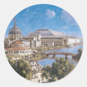 Sticker Rond Exposition colombienne mondiale par Theodore Robin