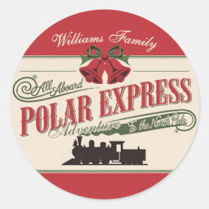 Sticker Rond Express Polaire Voyage Aventure Croire En Noël
